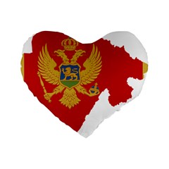 Montenegro Country Europe Flag Standard 16  Premium Heart Shape Cushions by Sapixe
