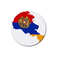 Borders Country Flag Geography Map Rubber Coaster (round)  by Sapixe