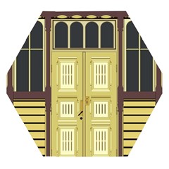 Graphic Door Entry Exterior House Wooden Puzzle Hexagon by Simbadda