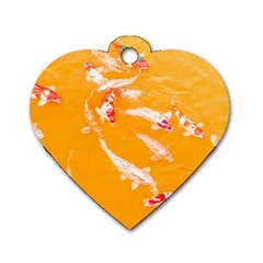 Koi Carp Scape Dog Tag Heart (two Sides) by essentialimage