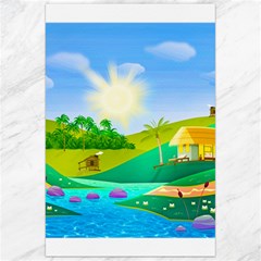Tropical Resort Huts Lake River Canvas 24  X 36  by Simbadda