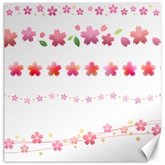 Sakura Border Cherry Blossom Canvas 12  X 12  by Simbadda