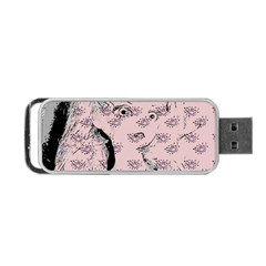 Wide Eyed Girl Pink Portable Usb Flash (two Sides) by snowwhitegirl