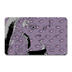 Wide Eyed Girl Grey Lilac Magnet (rectangular) by snowwhitegirl