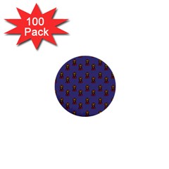 Nerdy 60s  Girl Pattern Dark Purple 1  Mini Buttons (100 Pack)  by snowwhitegirl