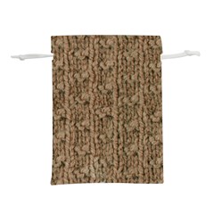Knitted Wool Brown Lightweight Drawstring Pouch (l) by snowwhitegirl