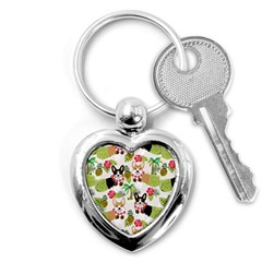 Corgis Pattern Key Chain (heart) by Sudhe