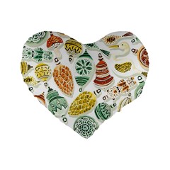 Surface Pattern  Vintage Christmas Ornaments Standard 16  Premium Heart Shape Cushions by Sudhe