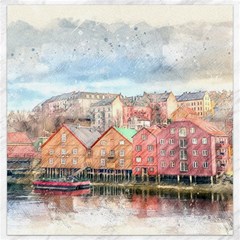 Architecture City Buildings River Canvas 12  X 12  by Simbadda
