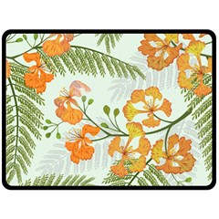 Peacock Flower Seamless Pattern Double Sided Fleece Blanket (large)  by Vaneshart