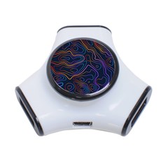 Topographic Colorful Contour Illustration Background 3-port Usb Hub by Vaneshart