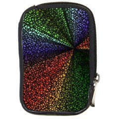 Abstract Colorful Pieces Mosaics Compact Camera Leather Case by Vaneshart