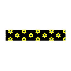 Pattern Yellow Stars Black Background Flano Scarf (mini) by Simbadda