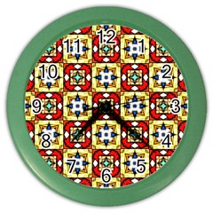 Church Pattern Church Texture Color Wall Clock by Simbadda