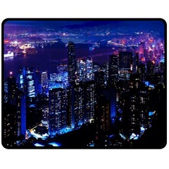 Night City Dark Double Sided Fleece Blanket (medium)  by Vaneshart
