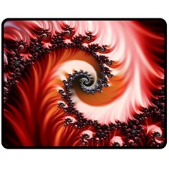 Abstract Fractal Patterns Red Double Sided Fleece Blanket (medium)  by Vaneshart