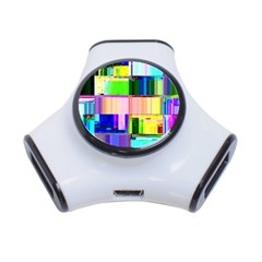 Glitch Art Abstract 3-port Usb Hub by Vaneshart