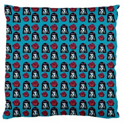 Girl Flower Pattern Blue Large Flano Cushion Case (one Side) by snowwhitegirl