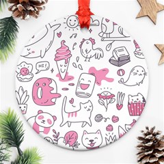 Set Kawaii Doodles Ornament (round) by Vaneshart