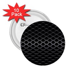 Black Metallic Hexagon Mesh Pattern Background 2 25  Buttons (10 Pack)  by Vaneshart