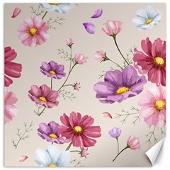Vector Hand Drawn Cosmos Flower Pattern Canvas 20  X 20  by Sobalvarro