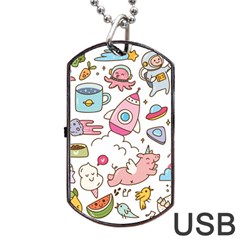 Set Kawaii Doodles Dog Tag Usb Flash (one Side) by Vaneshart