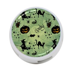 Funny Halloween Pattern With Witch, Cat And Pumpkin 4-port Usb Hub (one Side) by FantasyWorld7