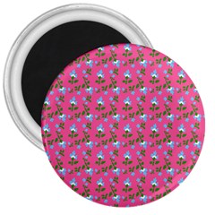Carnation Pattern Pink 3  Magnets by snowwhitegirl