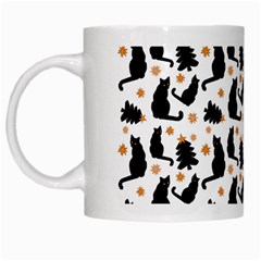 Black Cat Star Christmas Tree White Mugs by Vaneshart