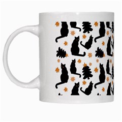 Black Cat Star Christmas Tree White Mugs by Vaneshart