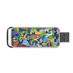 Animated Safari Animals Background Portable Usb Flash (two Sides) by Vaneshart
