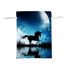 Wonderful Unicorn Silhouette In The Night Lightweight Drawstring Pouch (l) by FantasyWorld7