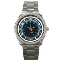 Blue Car Speedometer Sport Metal Watch by trulycreative