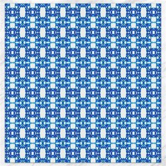 Blue White  Abstract Pattern Canvas 16  X 16  by BrightVibesDesign
