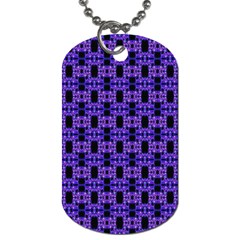 Purple Black Abstract Pattern Dog Tag (two Sides) by BrightVibesDesign