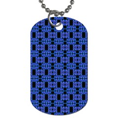 Blue Black Abstract Pattern Dog Tag (one Side) by BrightVibesDesign