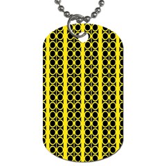 Circles Lines Black Yellow Dog Tag (one Side) by BrightVibesDesign