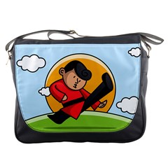 Wushu Martial Art Fighter Messenger Bag by trulycreative