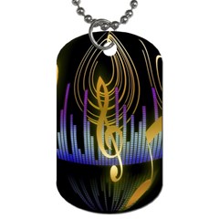 Background Level Clef Note Music Dog Tag (one Side) by HermanTelo