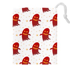 Ghost Halloween Drawing Flower Leaf Drawstring Pouch (5xl) by Vaneshart