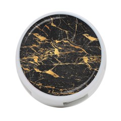 Black Marble Texture With Gold Veins Floor Background Print Luxuous Real Marble 4-port Usb Hub (one Side) by genx