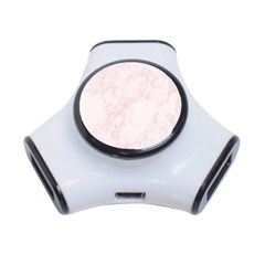 Pink Marble Texture Floor Background With Light Pink Veins Greek Marble Print Luxuous Real Marble  3-port Usb Hub by genx