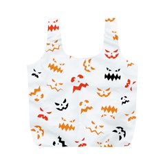 Pumpkin Faces Pattern Full Print Recycle Bag (m) by Sobalvarro