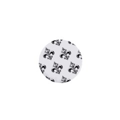 French France Fleur De Lys Metal Pattern Black And White Antique Vintage 1  Mini Buttons by Quebec
