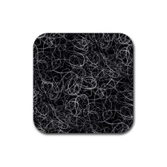 Pattern Effet Lignes Blanc Rubber Coaster (square)  by kcreatif