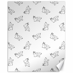 Messy Life Phrase Motif Typographic Pattern Canvas 11  X 14  by dflcprintsclothing