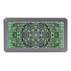 Bamboo Wood And Flowers In The Green Memory Card Reader (mini) by pepitasart