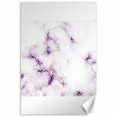 White Marble Violet Purple Veins Accents Texture Printed Floor Background Luxury Canvas 24  X 36  by genx