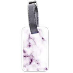 White Marble Violet Purple Veins Accents Texture Printed Floor Background Luxury Luggage Tag (one Side) by genx