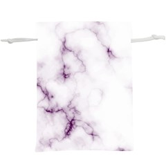 White Marble Violet Purple Veins Accents Texture Printed Floor Background Luxury  Lightweight Drawstring Pouch (xl) by genx